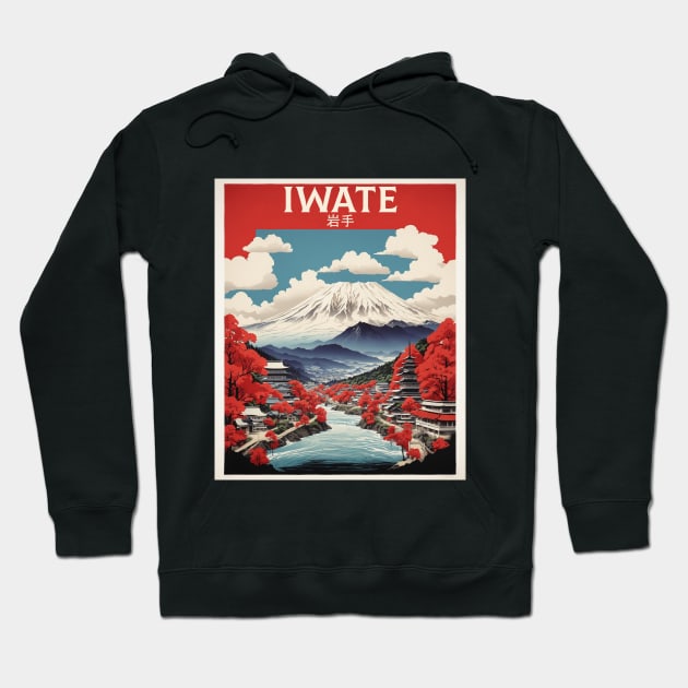 Iwate Japan Travel Vintage Tourism Poster Hoodie by TravelersGems